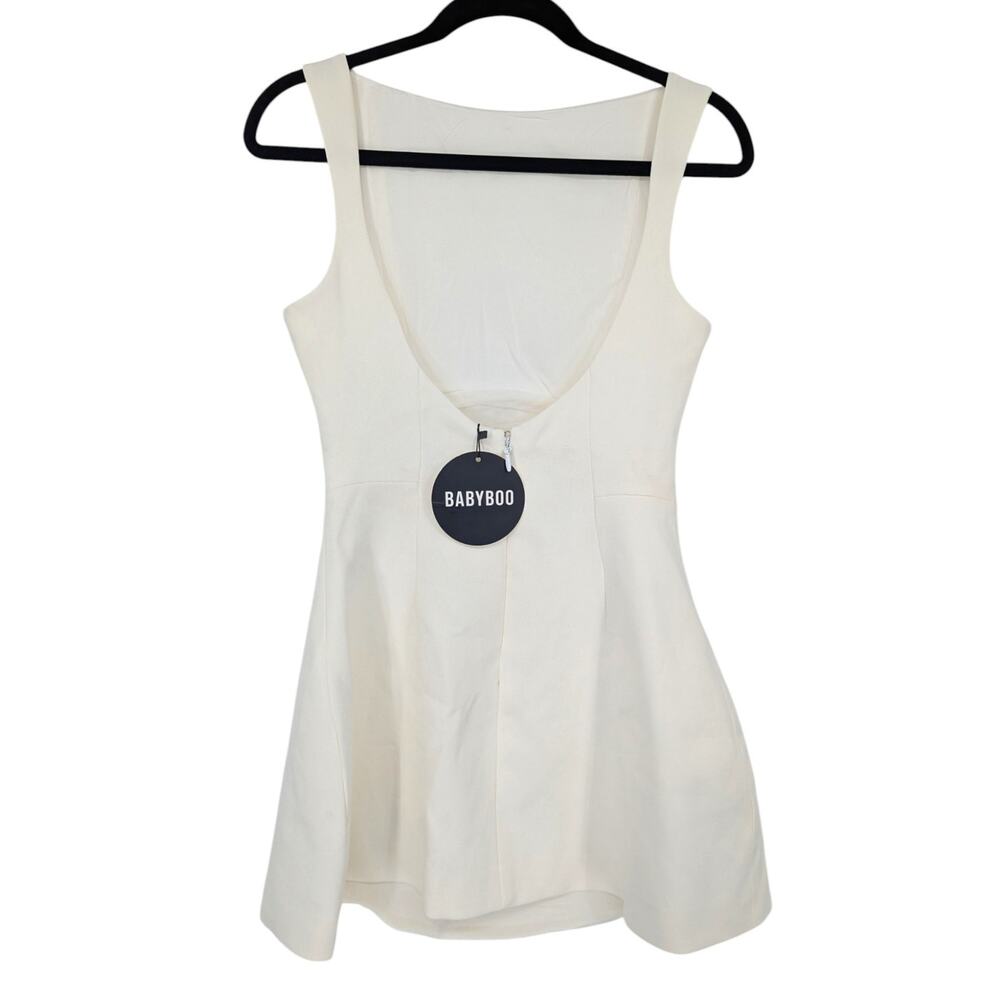 Babyboo Alana Ivory Low Back A-Line Mini Dress Size Small NWT - Picture 3 of 4
